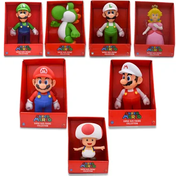 

7Styles 23cm Super Mario Bros Figure Yoshi Peach Princess Toad PVC Action Figure Hot Toys For Children Mario Luigi Free Shipping
