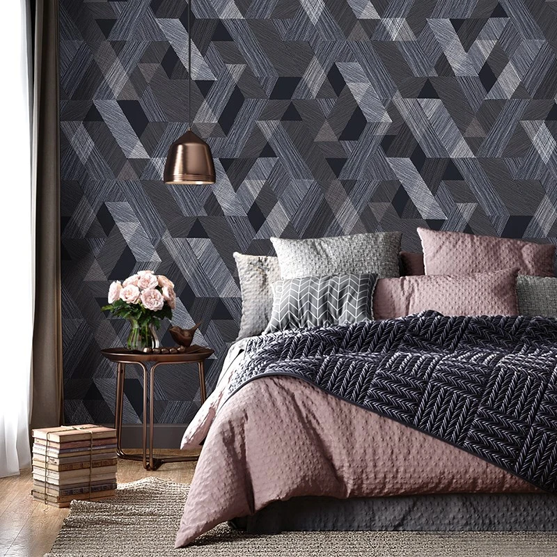 Geometric Square Lattice Waterproof Non-woven Wallpaper Roll Papel De Parede 3D Modern Living Room Bedroom TV Backdrop | Обустройство
