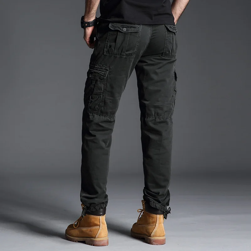 Men Cargo Pants Army Green Big Pocket Decoration Mens Casual Long Trousers Male Spring Fashions New Military Pants Plus Size 40