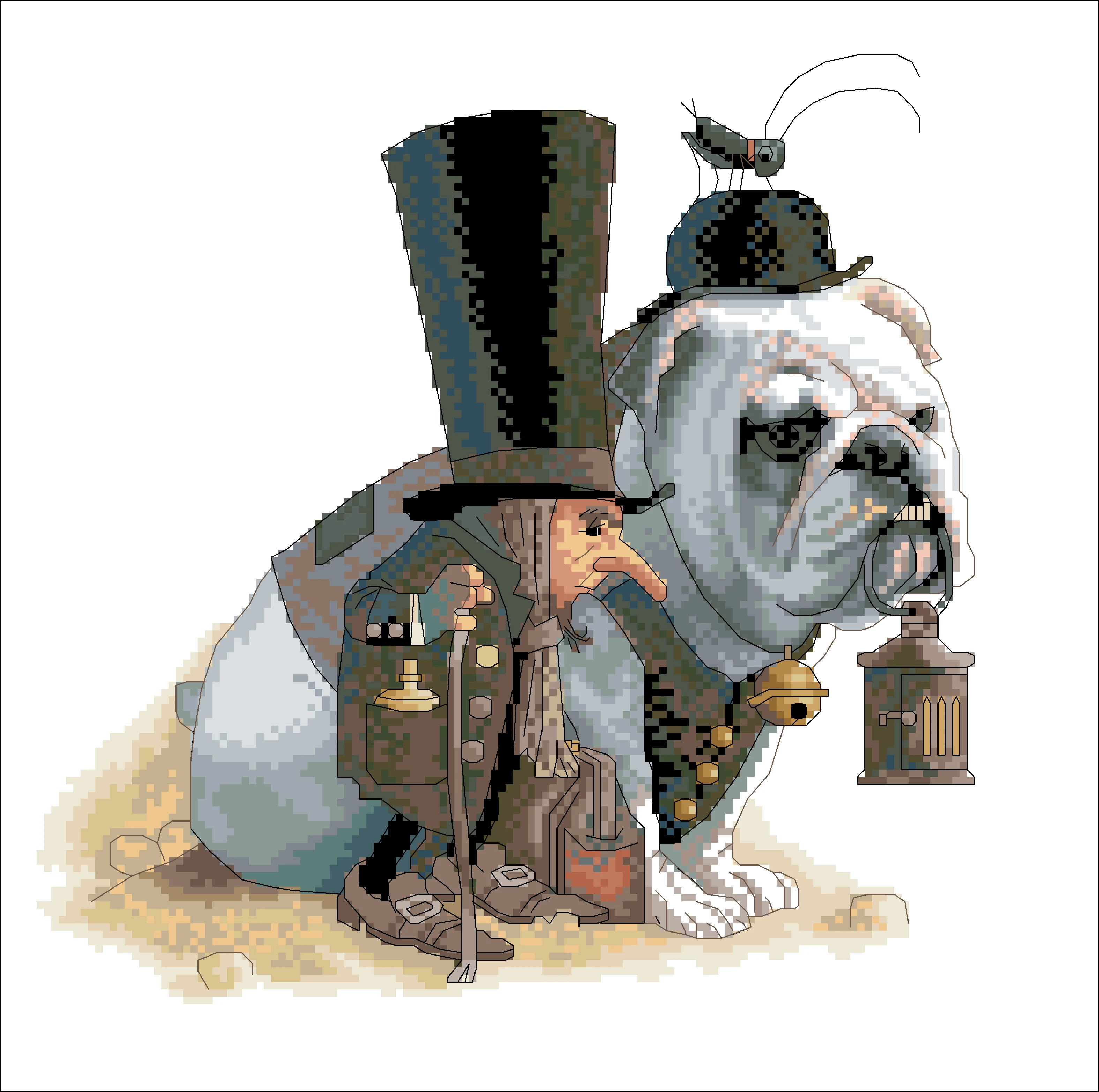 

Dwarf and dog cross stitch package kit people animal cross-stitch set stitching DIY hand embroidery craft handmade needlework