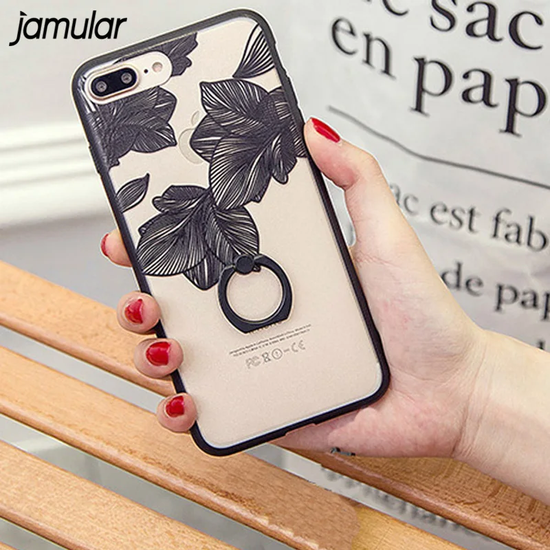 

JAMULAR Transparent Phone Cases for iPhone 6 6s Plus Clear Hard Plastic Cover for iPhone 7 8 Plus Case Shell Skin Protective