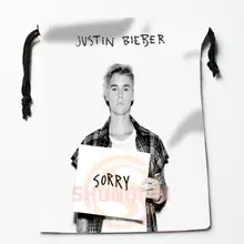 New Justin Bieber printed storage bag 27x35cm Satin drawstring bags Compression Type Bags Customize your image gifts