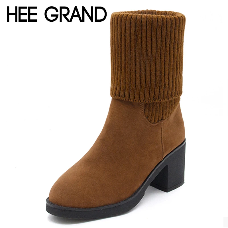 square heel slip on boots