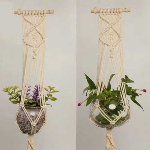 

FAROOT Pot Holder Macrame Plant Hanger Hanging Planter Basket Jute Rope Braided Craft