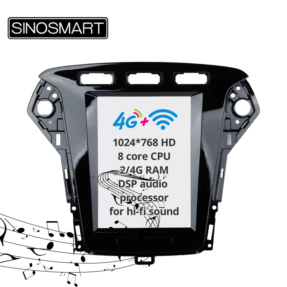 

Sinosmart 9.7'' Tesla style 2 Din Vertical HD screen Android 8.1 Car Navigation GPS Radio for Ford Mondeo/Fusion MK4 2011-2013