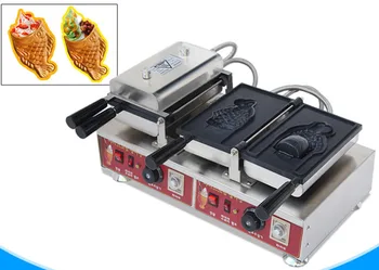 

Free shipping 110V 220V Open Mouth ice cream taiyaki machine big fish cone maker