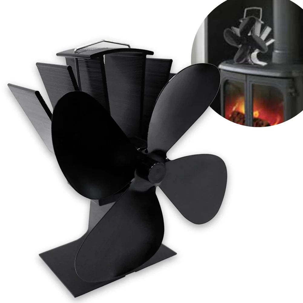 Дымоход без электричества 4 лопасти вентилятор деревянные печи вентилятор с тепловым приводом экологичный домашний камин