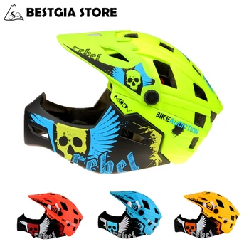 

2-10 Year Old Child Full Covered Helmet Bike Parallel Motorcycle Kids Helmet 2 In 1 Sport Safety Racing Guard Bicycle Helmet BMX