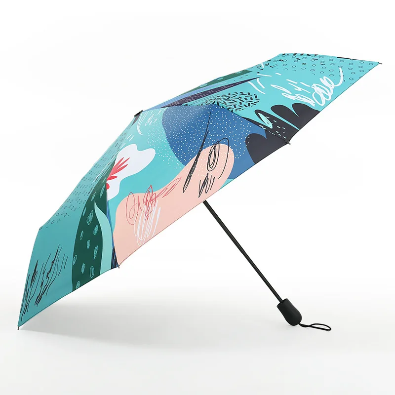 Женские зонты с рисунком, элегантные женские складные зонты, женский зонтик от дождя, солнечные женские зонты, Guarda Chuva Sombrinha