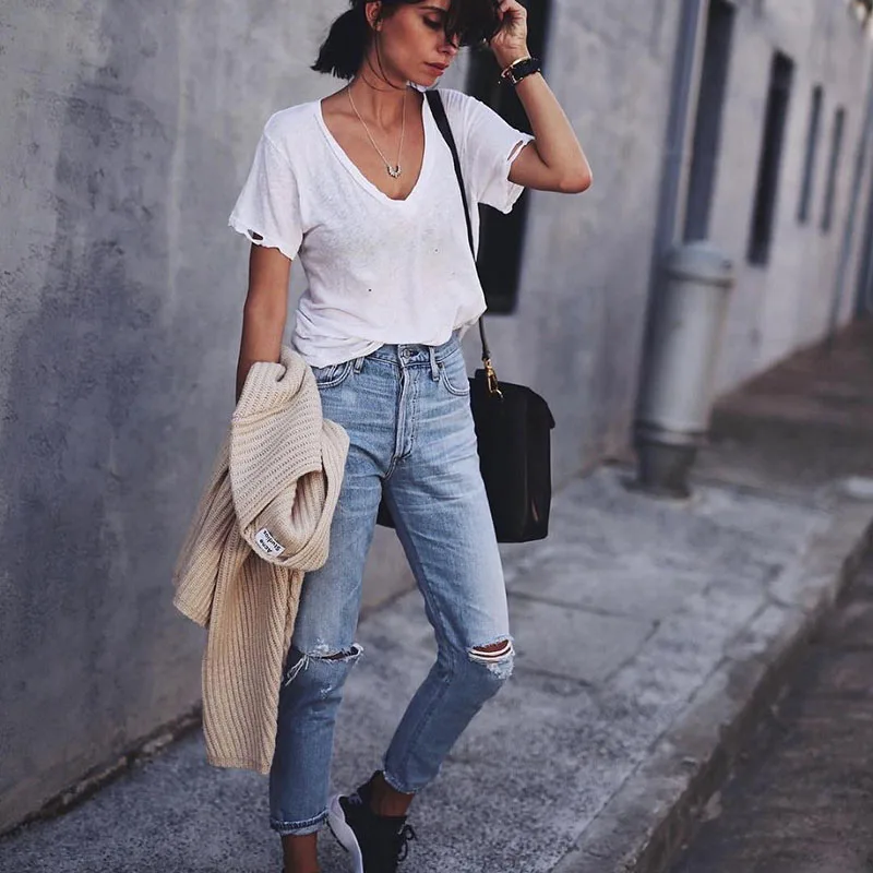 MYDC STRAIGHT JEANS Hole empire denim women pants