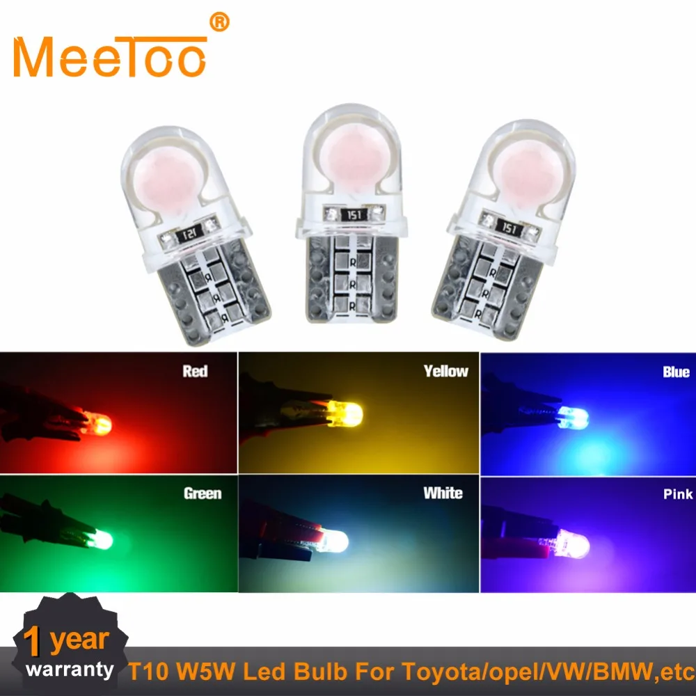 

7pcs T10 W5W Silicone Case COB LED Car Parking Light 194 168 Silica Gel LED Wedge Interior Dome Lamp Auto Turn Side Bulbs 12V