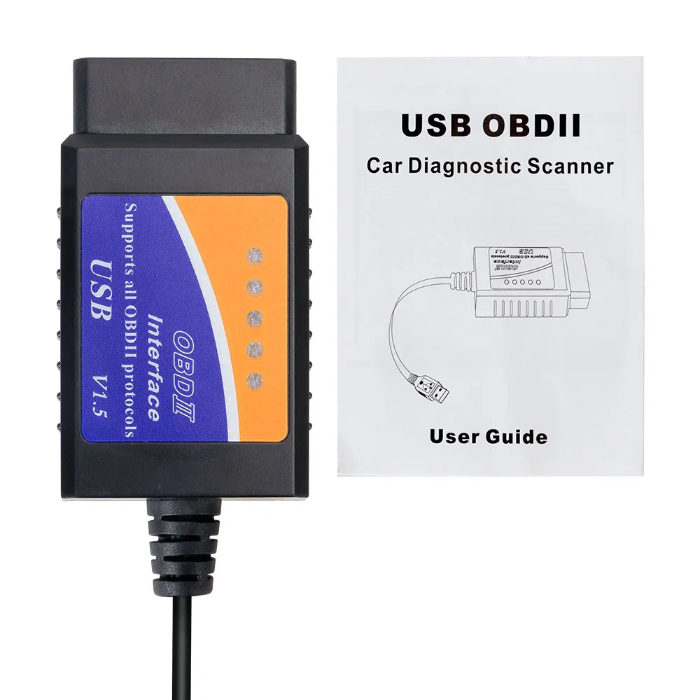 Автоматический считыватель кодов OBD2 сканер ELM327 USB с чипом PIC18F25K80 автомобильный диагностический инструмент Интерфейс V1.5 Версия для кода неисправности двигателя