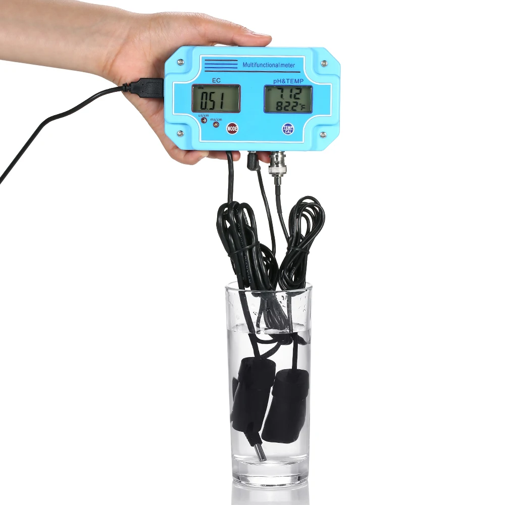

3 in 1 pH/EC/TEMP Tester Water Quality Monitor Multi-parameter LCD Digital Meter Water Detector Water Quality Tester
