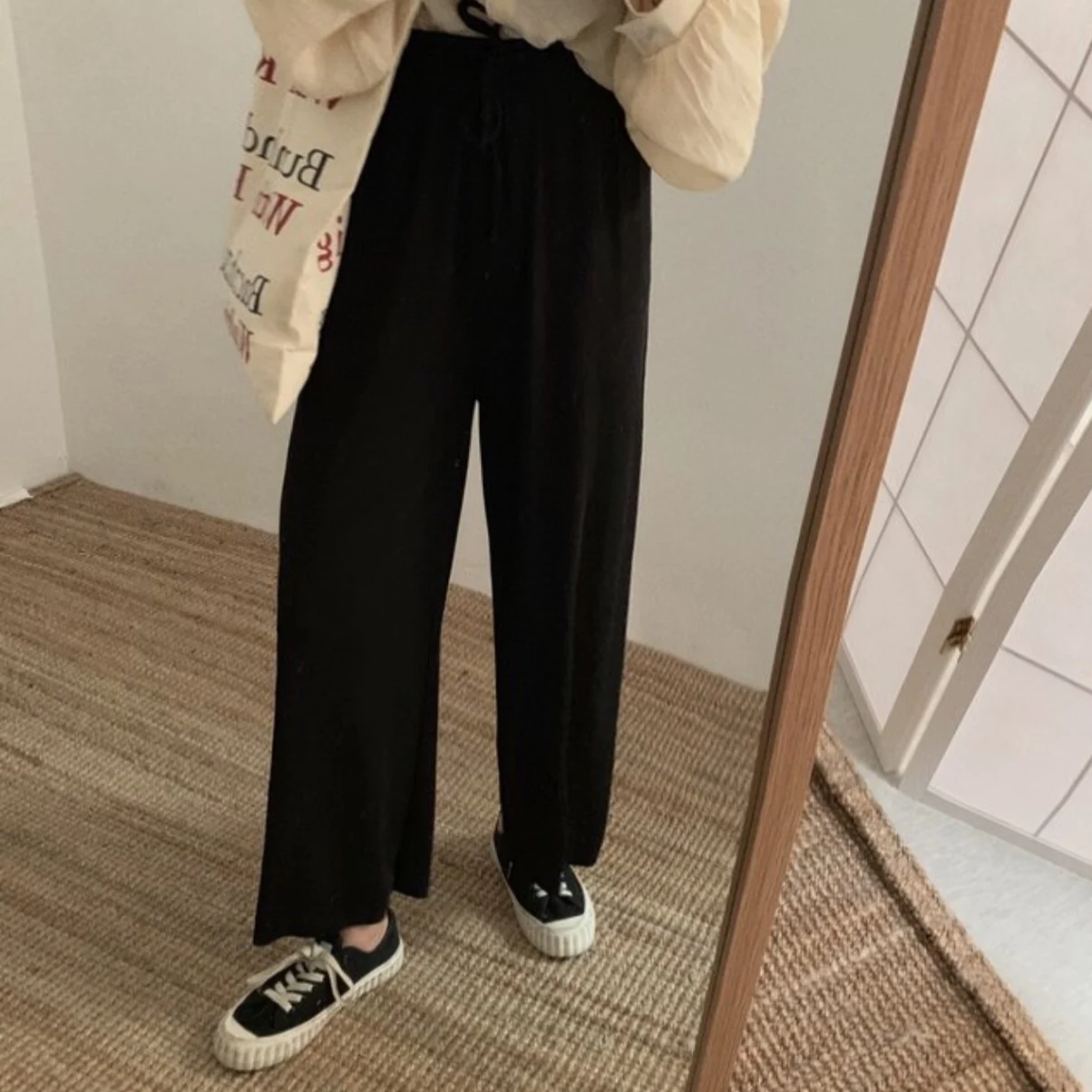 

High Waist Casual Summer Women Pants 2019 Womens Wide Leg Loose Culottes Trousers Korean Style Female Long Pants Robe Femme