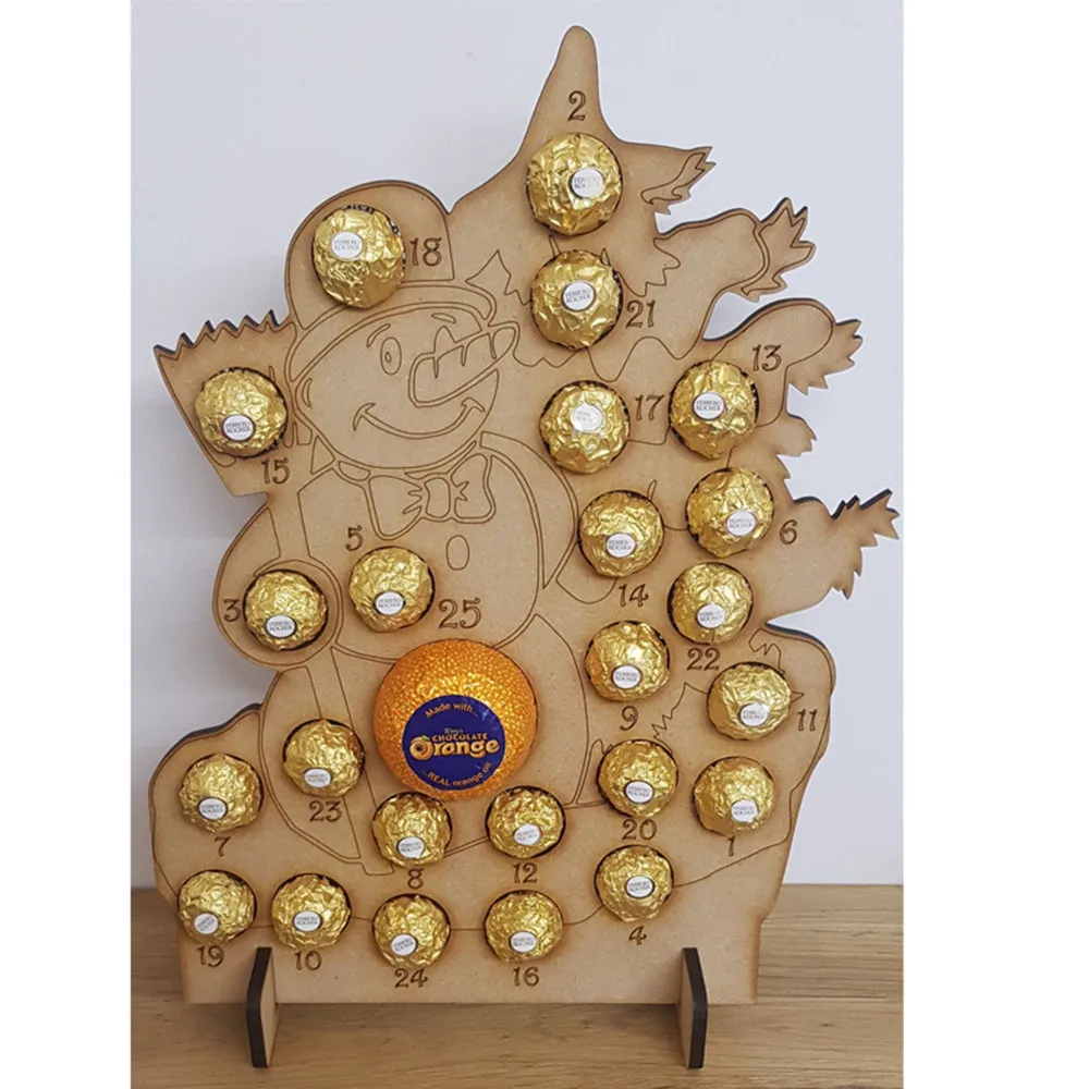 Wooden Christmas Advent Calendars Wood Santa Christmas Tree Decorations Ferrero  Rocher Chocolate Stand Wedding Display Stand - Christmas Pendant & Drop  Ornaments - AliExpress