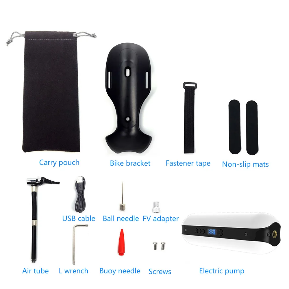 150PSI Bike Electric Inflator Bicycle Cycle Air Pressure Pump Rechargeable Cordless Tire Pump MTB Road Bike Car Air Inflator