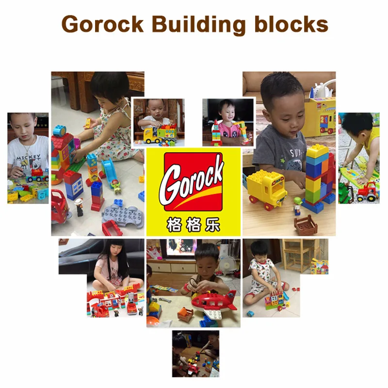 GOROCK большой duplo фигурки большие блоки парк развлечений горка строительные