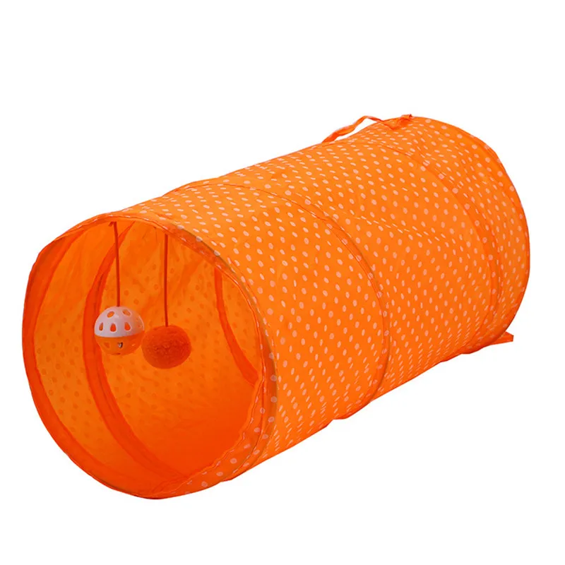 

Pet Tunnel Collapsible Funny Playing Tunnel Pet Tube Toy Cat Tunnel with Hanging Bell Ball for Kittens