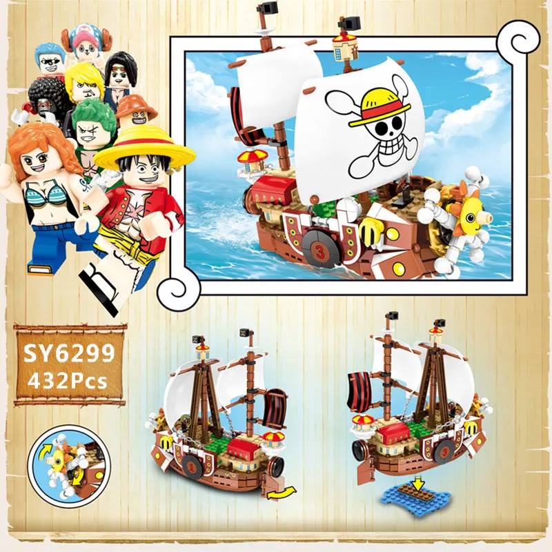 

IN STOCK SY6299 432pcs Movie Series Mini Pirate Boat Ship Set bulding Blocks Bricks Educational DIY Toys Birthday Gifts For Kids