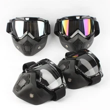 BEON motocycle mask black face mask Modular Detachable goggles Perfect for Open Face Motorcycle Half Helmet