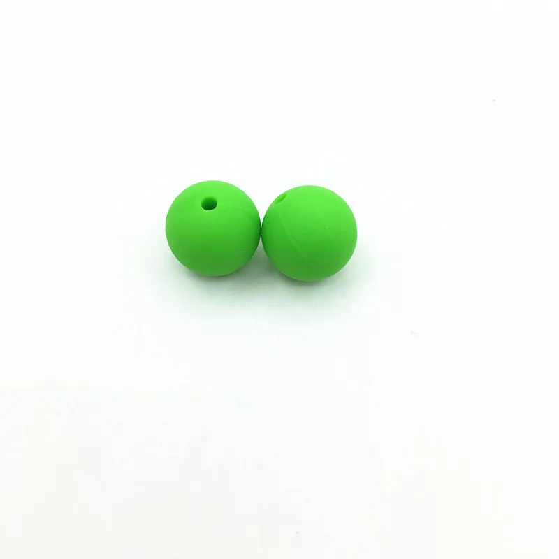 Новинка! DIY 500 шт./лот Силиконовые бусы для ожерелья поставка оптом 15 мм кормящих силиконовый Прорезыватель для зубов бусины ювелирные изделия - Цвет: green