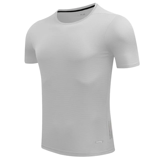 Мужские и женские футболки для бега, спортивные шорты+ короткие рукава, дышащие тренировочные костюмы для бега, бадминтона, тенниса, гольфа - Цвет: White T-shirt