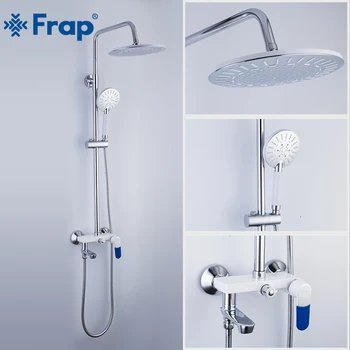 FRAP Shower faucets bathroom shower mixer bath shower faucet taps bath shower head set bathtub faucet frap digital bathroom shower mixer with display bath shower faucet system set wall mount mixer digital display shower panel