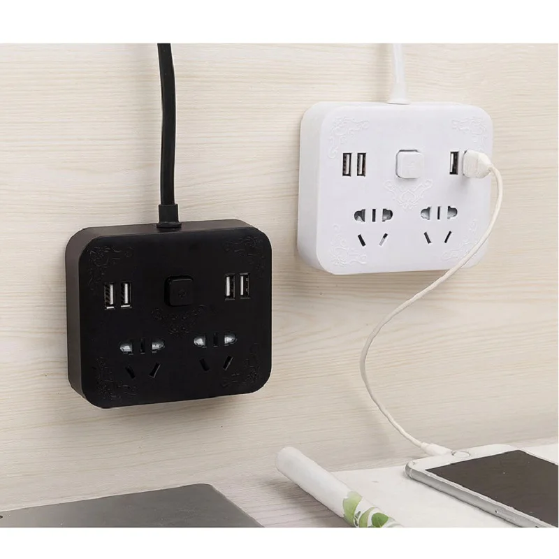 

CN Plug portable Can paste metope desktop socket 5V 2.1V USB charging Multi-function wall climbing Extension Socket