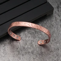 Vinterly Magnetic Bracelets Rose Copper Adjustable Cuff Bangles Women Men Energy Jewelry Resizable Pain Relief for Arthritis 2