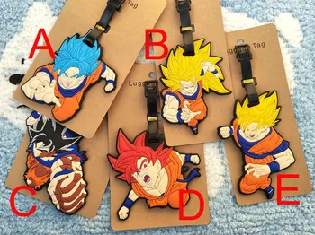 

Dragon Ball Z figure luggage tag anime Son Goku Kakarotto PVC pendants 5 styles fashion suitcase decoration free shipping