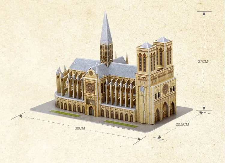 3D бумажная головоломка для Нотр-Дам де Пари строительство церковная архитектура бумажное ремесло DIY Головоломка Развивающие игрушки для детей