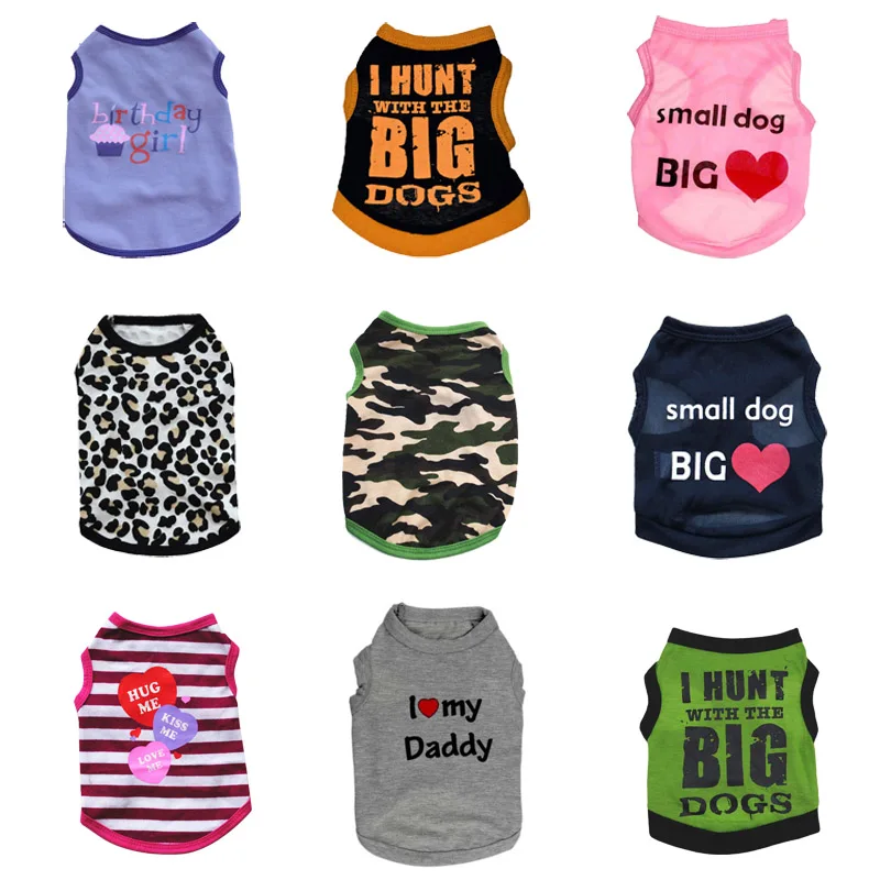 

XS-L Pet Dog Shirt Small Dog Clothes Summer Chihuahua Dog Vest Cat Shirt Cute Puppy Tshirt Clothes For Dogs Ropa Para Perros