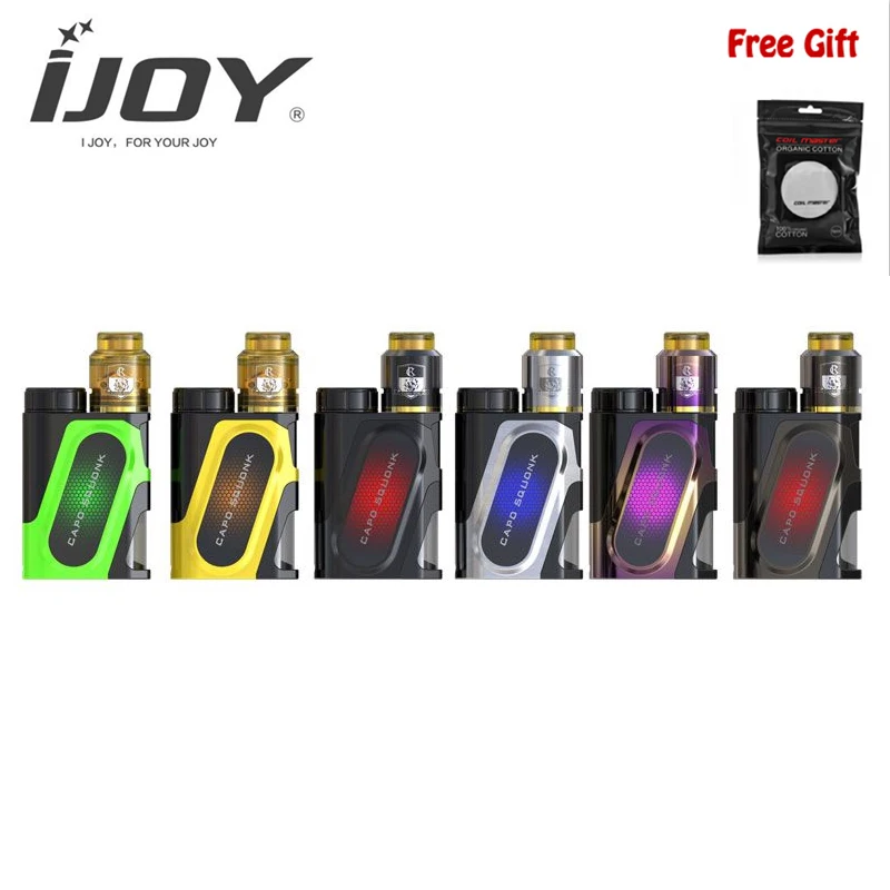 100 Вт электронной сигареты IJOY Capo squonk комплект с комбо RDA треугольник работает на 20700/18650/21700 аккумулятор испаритель VAPE 510 нить