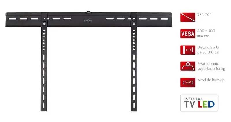 TV Stand Fonestar Fixed Super Flat, 0,8 cm distance Wall VESA 800x400, color black