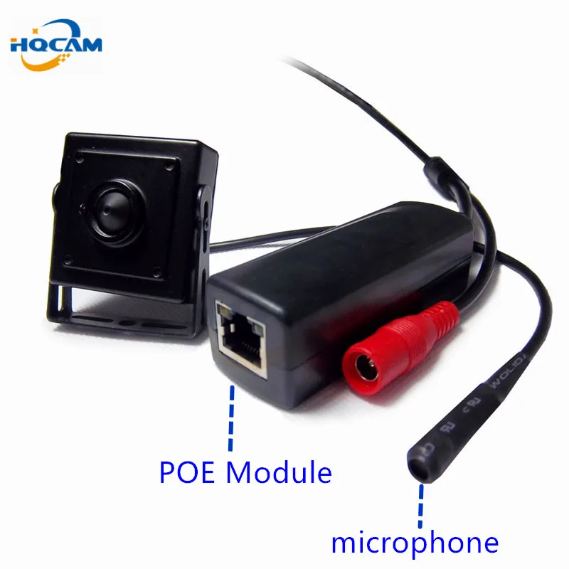 HQCAM 720P mini poe ip camera mini Microphone onvif p2p mini ip camera POE surveillance With external Power Over Ethernet
