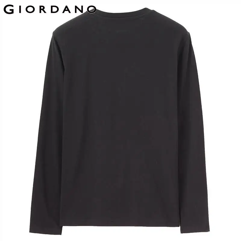 Giordano los hombres T camisa de los hombres cepillado de algodón de cuello redondo Camiseta de manga larga Hombre duradera Tee cálido y cómodo para Hombre clásico Giordano los hombres T camisa de los hombres cepillado de algodón de cuello redondo Camiseta de manga larga Hombre duradera Tee cálido y cómodo para Hombre clásico