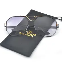 Mincl/ Мужские квадратные солнцезащитные очки для женщин Черная золотая металлическая оправа солнцезащитные очки для мужчин коричневые uv400 с коробкой FML