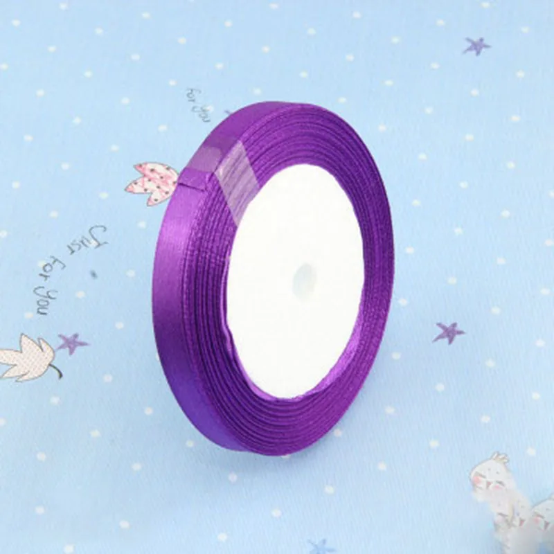 11purple 25 ярдов 1 см атласные ленты ручной работы тесьма DIY лук Ремесло Свадебная вечеринка поставка Швейные аксессуары ленты подарочная коробка Декор ленты - Цвет: 11purple