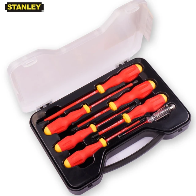 Stanley 6pcs VDE 1000V professional slotted and phillips insulated  screwdriver set kit 1000-volt electrician screwdrivers kits - AliExpress