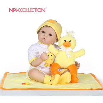 

NPKCOLLECTION Reborn Baby Doll Realistic Soft Silicone Reborn Babies Girl 18 Inch Adorable Bebe Kids Brinquedos boneca Toy