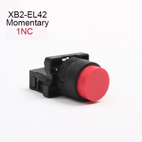 XB2-EL31 XB2-EL42 XB2-EL51 XB2-EL8325 XB2-EL8425 1NC/1NO/1NO1NC одиночный/двойной кнопочный переключатель мгновенного self-сброс - Цвет: XB2-EL42