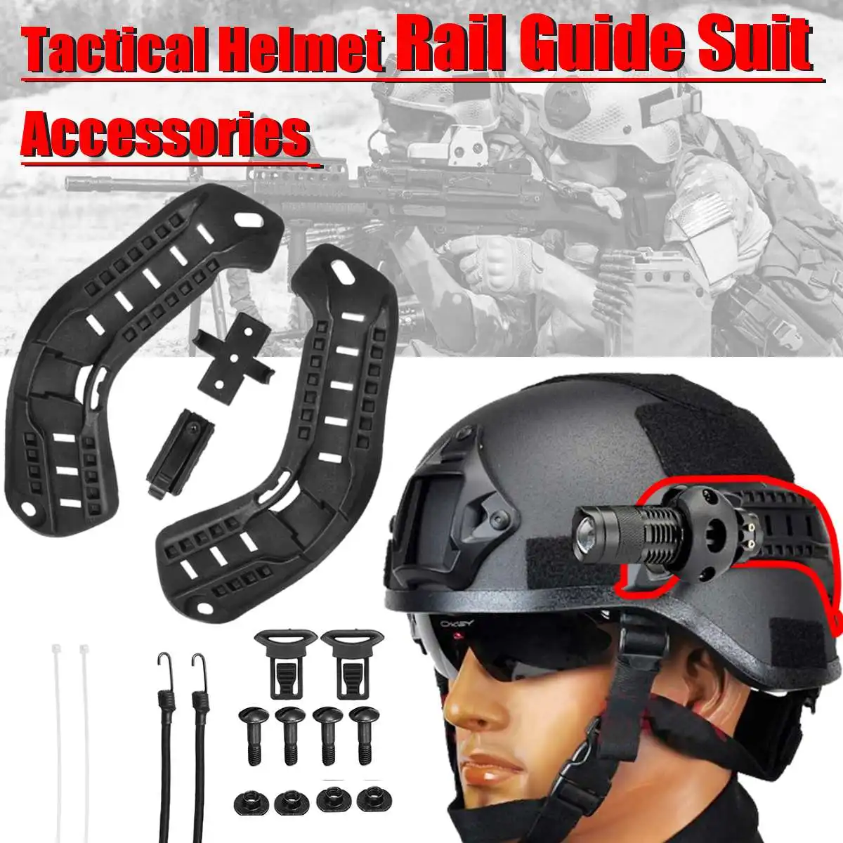 

FMA Tactical Helmet Rail Guide Suit Accessories for MICH ACH 2000 Airsoft Guide Suit Lanyard DIY Helmet Hunting Accesories