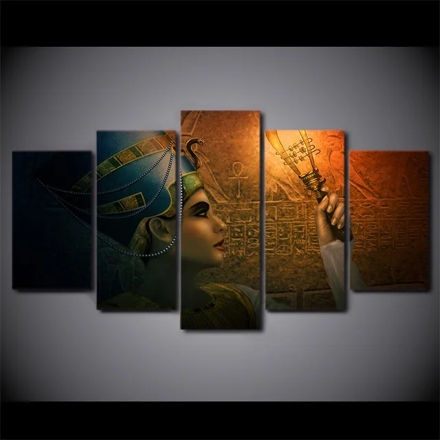 

Modular Picture Large 5 Panel Nefertiti Canvas Art Wall Home Decor Living Room Print Modern Paintings YGYT