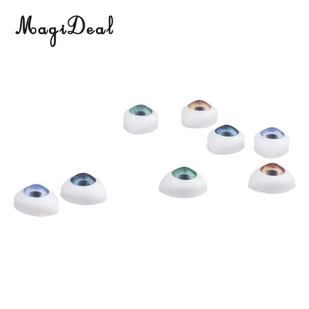 8Pcs Plastic Oval Fake Dolls Eyes Eyeballs for Children Kids DIY Mask Doll Bear Craft Toy Making 5mm Iris Accessory