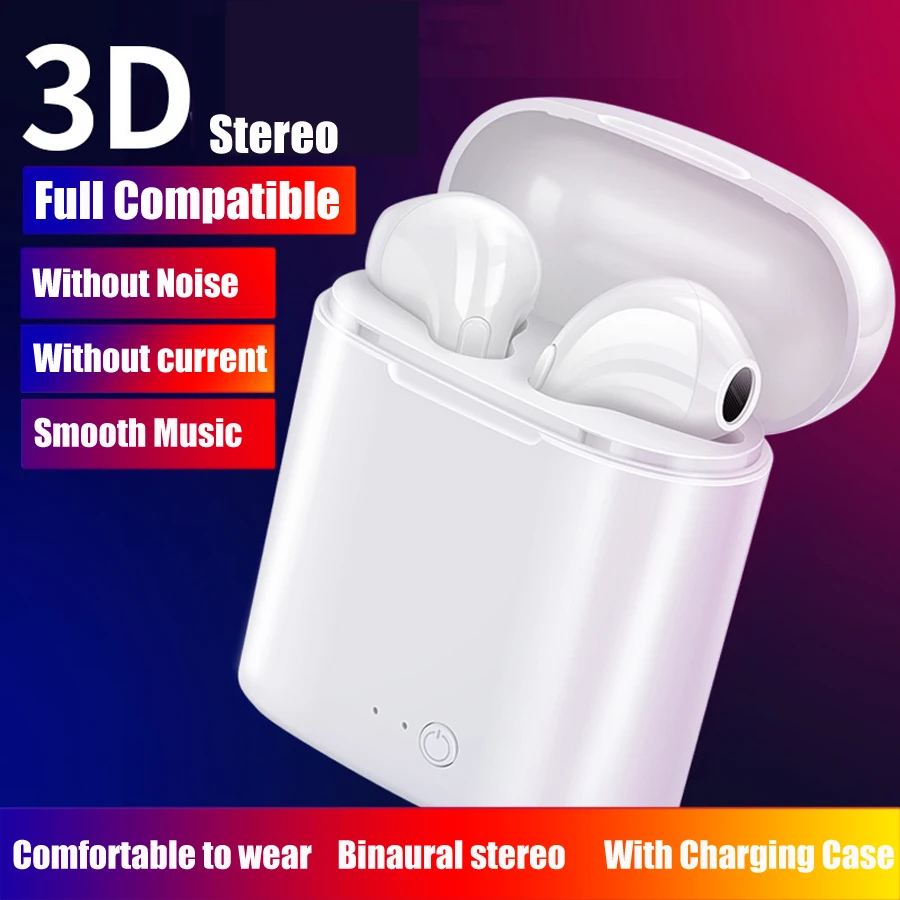  i7s TWS Wireless Bluetooth Earphone Sports Stereo Earbuds Headset With Charging Box Mic For iPhone All Smart Phone earphone