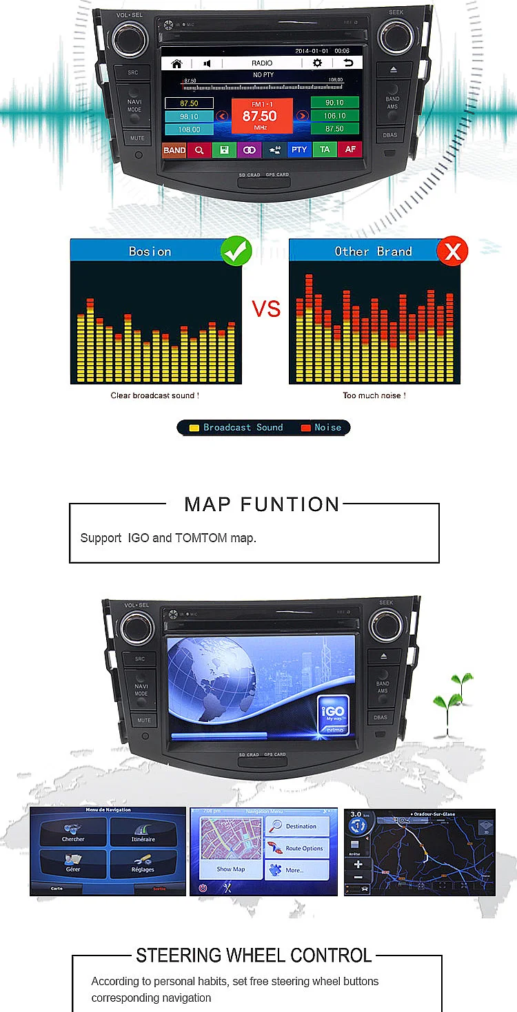 Best LJDA 2 DIN 7 Inch car dvd player for Toyota RAV4 Rav 4 2007-2011 in dash 1080P gps navigation Radio Stereo Canbus Free Maps RDS 3