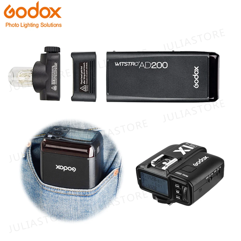 Godox AD200 200Ws TTL GN60 HSS Вспышка Встроенная 2 4G Беспроводная + Xpro C/N/F/S/O передатчик для