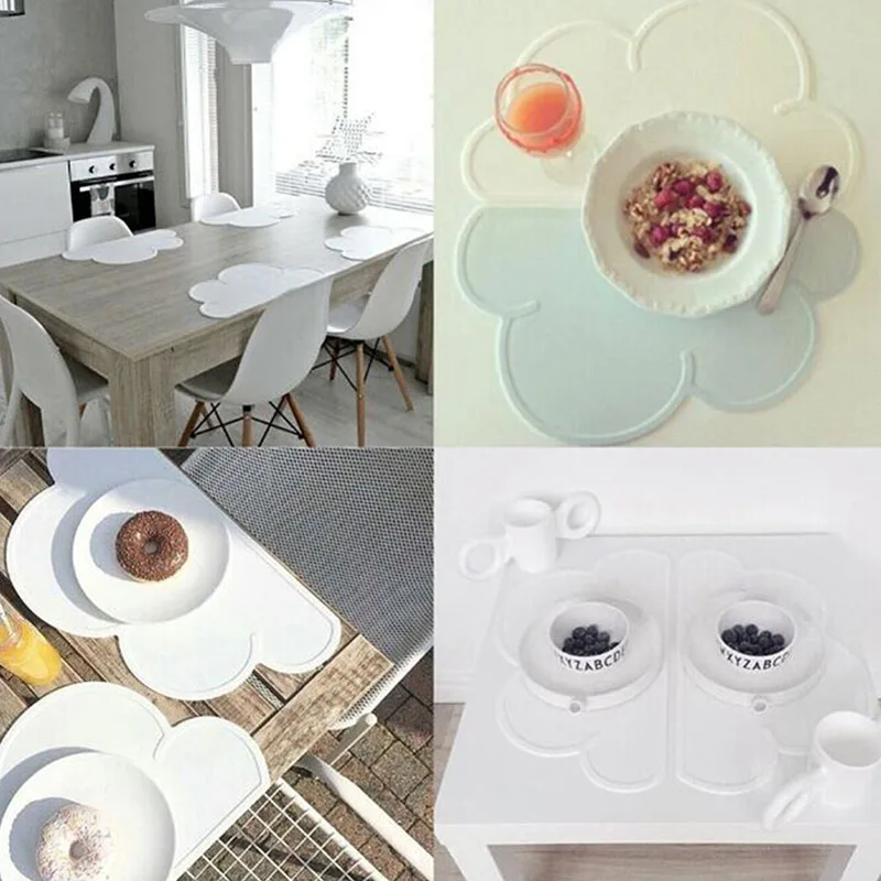New Baby Kids Silicone Cloud Placemat Table Mat Food Mats Dining Table Placemats Feeding Plate