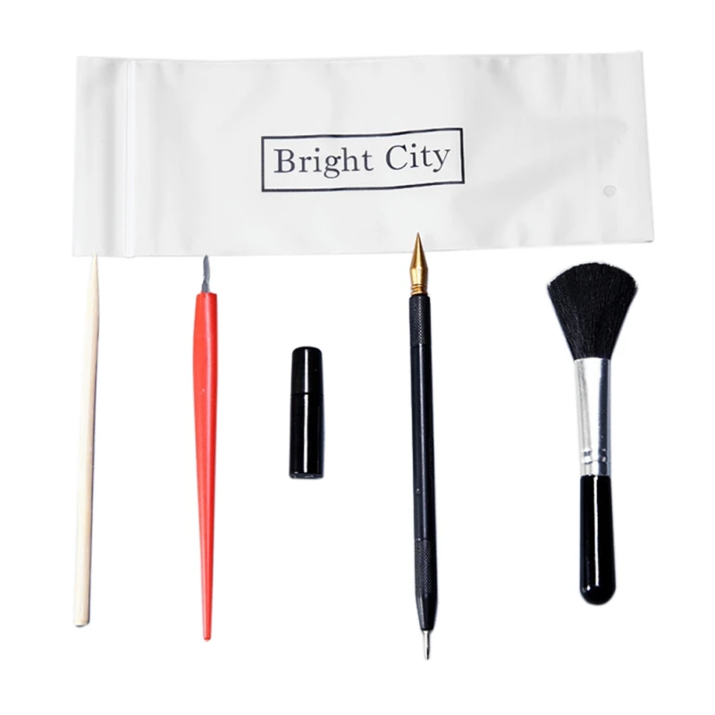 

5Pcs Painting Drawing Scratch Arts Set with Stick Scraper Pen Black Brush Art Papers Boards Tools DIY Gift Home Supplies