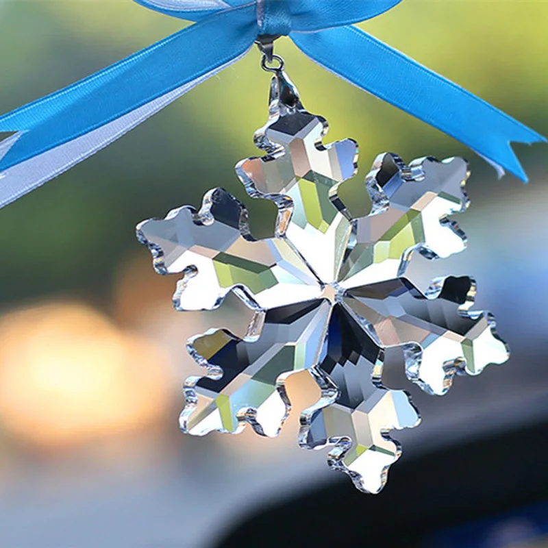 1PC Top Qualität 80*220mm Sparkle Mehrfarbige K9 Kristall Schneeflocken Ornamente Fenster Suncatcher Für Hochzeit Party hause Dekoration – Detail 3
